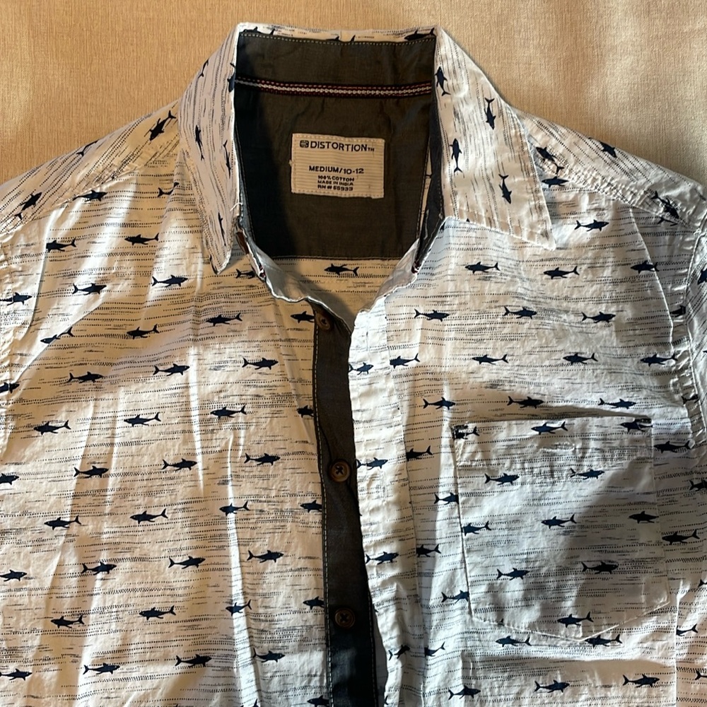 Boys distortion button up shirt